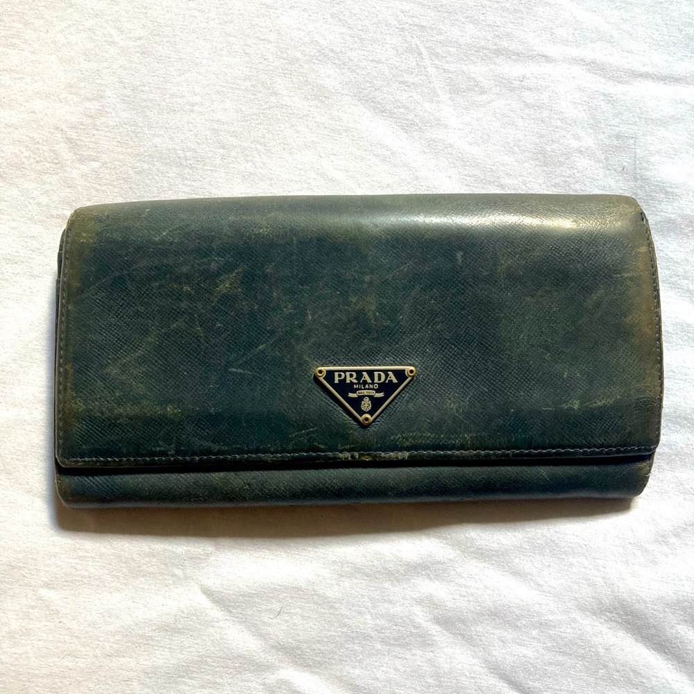 Prada Dark Leather Clutch